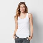 Women's Sonoma Goods For Life&trade; Scoopneck Ribbed Tank, Size: Medium, White