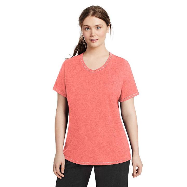 Plus Size Champion V-neck Tee, Women's, Size: 2xl, Light Red
