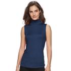 Women's Croft & Barrow&reg; Sleeveless Mockneck Top, Size: Xl, Blue
