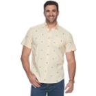 Big & Tall Sonoma Goods For Life&trade; Patterned Stretch Button-down Shirt, Men's, Size: Xxl Tall, Med Yellow