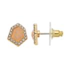Lc Lauren Conrad Peach Stone Halo Nickel Free Stud Earrings, Women's, Pink