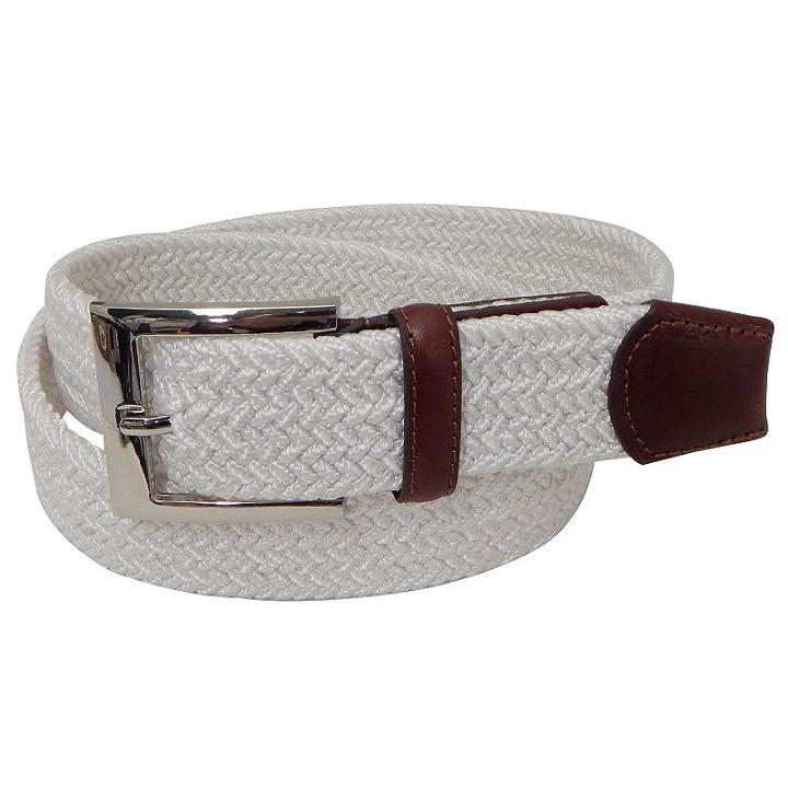 Men's Pga Tour Stretch Fabric Golf Belt, Size: 42, White