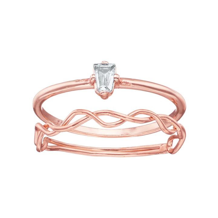Lc Lauren Conrad Twist Ring Set, Women's, Size: 9, Blue