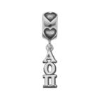 Logoart Sterling Silver Alpha Omicron Pi Sorority Charm, Women's, Grey