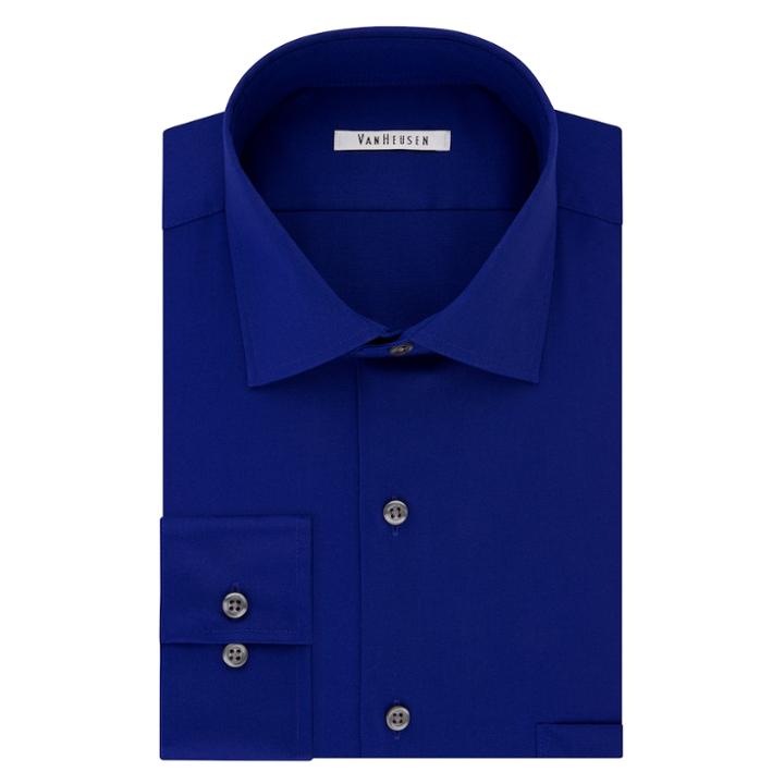 Men's Van Heusen Flex Collar Regular-fit Dress Shirt, Size: 17-32/33, Brt Blue