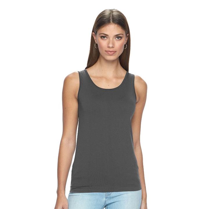 Women's Apt. 9&reg; Reversible Seamless Tank, Size: L/xl, Dark Grey