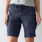 Women's Sonoma Goods For Life&trade; Utility Bermuda Shorts, Size: 10, Dark Blue