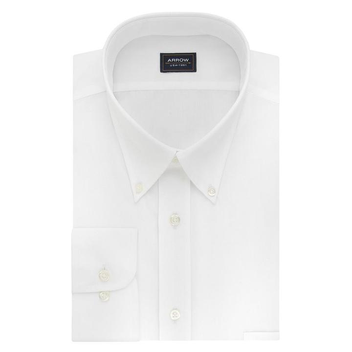 Men's Arrow Regular-fit Wrinkle-resistant Dress Shirt, Size: 2x-36/37, White