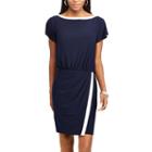 Women's Chaps Colorblock Blouson Dress, Size: Xl, Blue (navy)