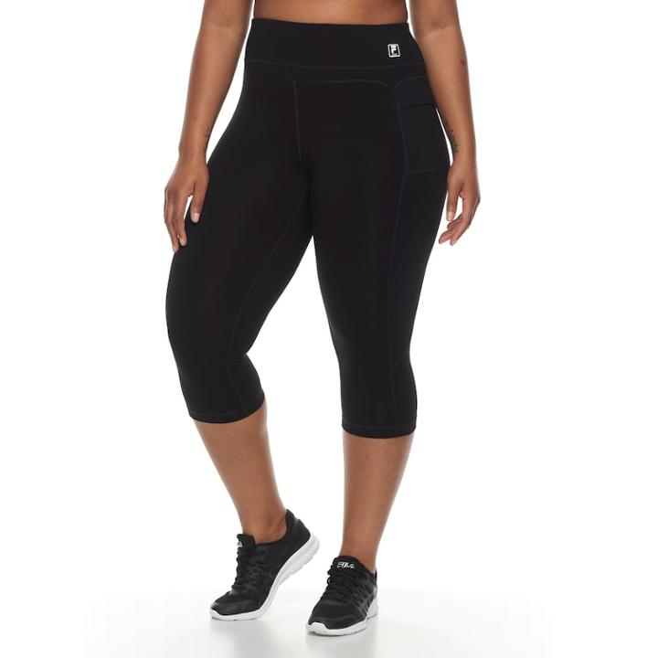 Plus Size Fila Sport&reg; Classic Black Capri, Women's, Size: 1xl