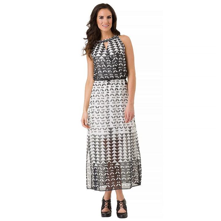 Women's Haggar Chain Neck Crossover Maxi Dress, Size: Small, Black