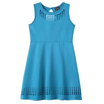 Girls Plus Size Lilt Laser Cut Skater Dress, Size: 20 1/2, Turquoise/blue (turq/aqua)