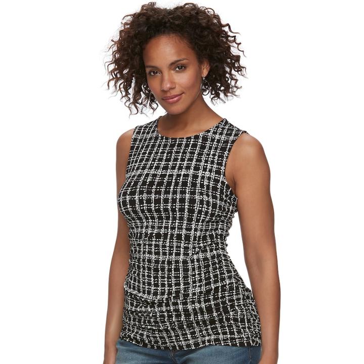 Women's Apt. 9&reg; Ruched Tank, Size: Xxl, Black