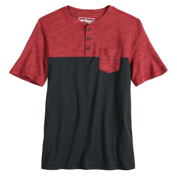 Boys 8-20 Urban Pipeline&reg; Colorblock Henley, Size: Large, Red