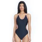 Women's Ibiza Crochet Trim One-piece Swimsuit, Size: Small, Black