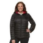 Plus Size Halitech Hooded Packable Puffer Jacket, Women's, Size: 1xl, Black