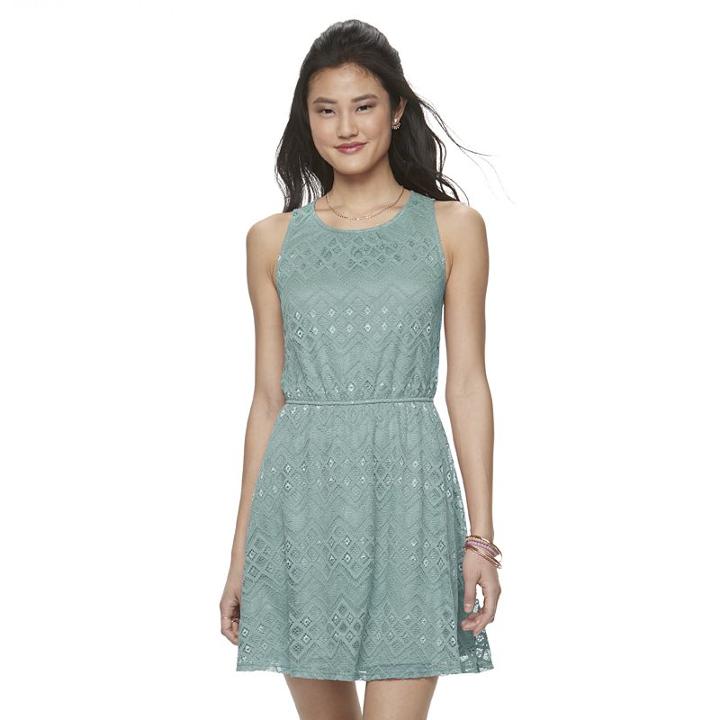 Juniors' Up By Ultra Pink Sleeveless Lace Dress, Girl's, Size: Xl, Dark Blue