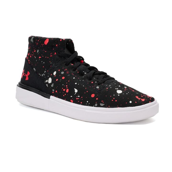 Under Armour Kick It 2 Splatter Mid Girls' Sneakers, Size: 7, Black