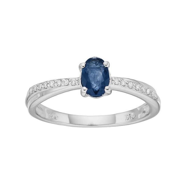 Sterling Silver Sapphire & Diamond Accent Ring, Women's, Size: 5, Blue