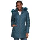 Women's D.e.t.a.i.l.s Hooded Quilted Walker Jacket, Size: Medium, Green
