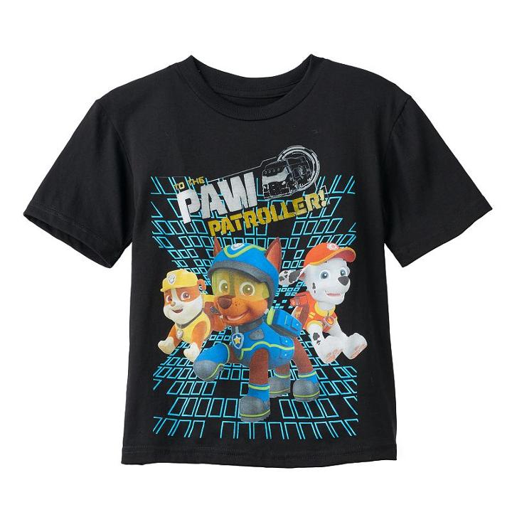 Boys 4-7 Paw Patrol Chase, Rubble & Marshall Paw Patroller Graphic Tee, Boy's, Size: S (4), Black