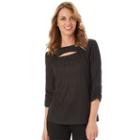 Women's Apt. 9&reg; Cutout Ribbed Top, Size: Xlrg Av/rg, Black