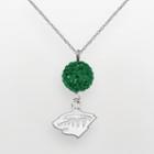 Logoart Minnesota Wild Sterling Silver Crystal Ball Pendant, Women's, Green