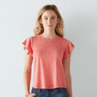 Women's Sonoma Goods For Life&trade; Flutter Tee, Size: Small, Lt Orange