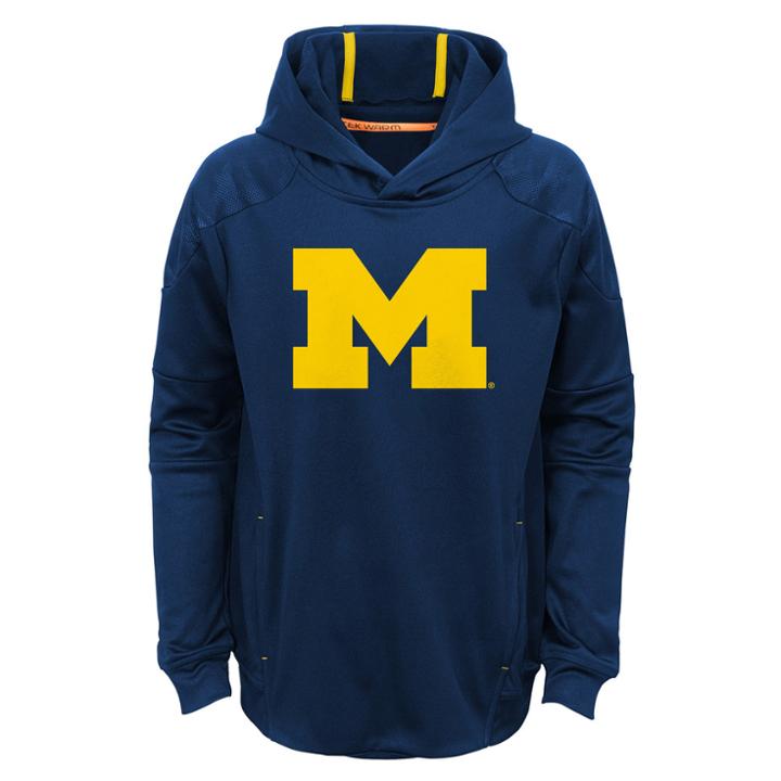 Boys 4-7 Michigan Wolverines Mach Pullover Hoodie, Size: S 4, Dark Blue