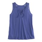 Girls Plus Size Mudd&reg; Lace-up Tank Top, Size: 14 1/2, Blue (navy)