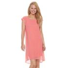 Women's Dana Buchman Printed Crepe Popover Dress, Size: Xs, Lt Orange