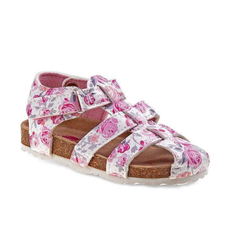 Rugged Bear Toddler Girls' Floral Sandals, Girl's, Size: 10 T, White