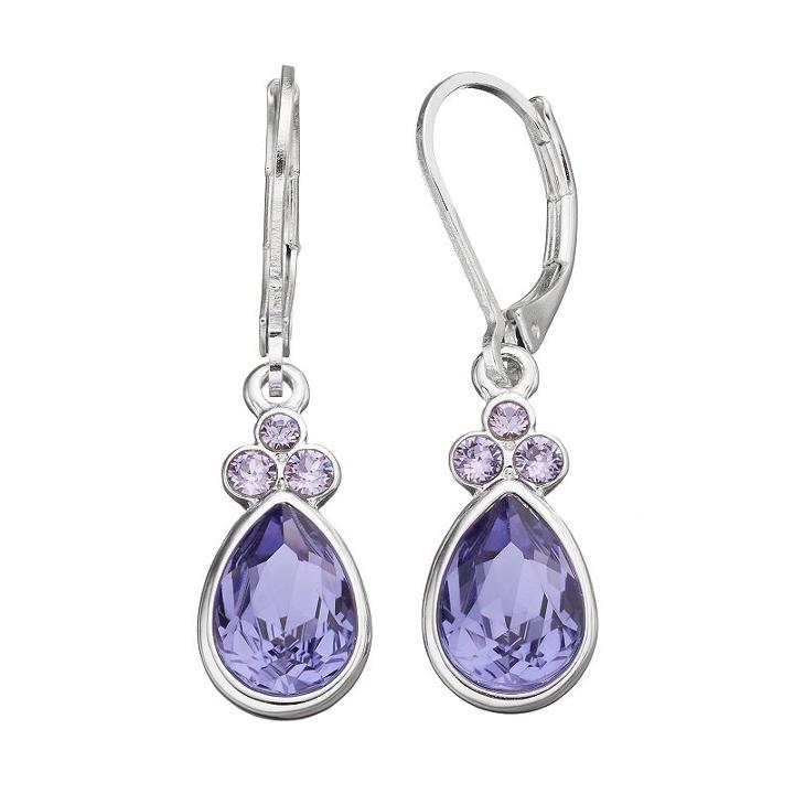 Dana Buchman Crystal Teardrop Earrings, Women's, Purple