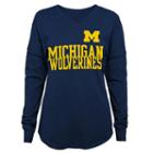 Juniors' Michigan Wolverines Split Tee, Women's, Size: Medium, Blue (navy)
