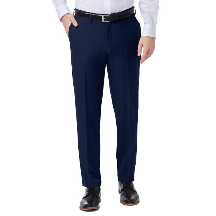 Men's Haggar Premium Comfort Stretch Slim-fit Dress Pant, Size: 32x32, Blue
