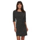 Women's Elle&trade; Print Gathered-waist Dress, Size: Xxl, Black