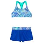 Girls 7-14 Nike Racerback Bikini Top & Shorts Swimsuit Set, Size: 7, Blue (navy)