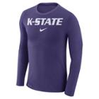 Men's Nike Kansas State Wildcats Marled Long-sleeve Dri-fit Tee, Size: Large, Purple