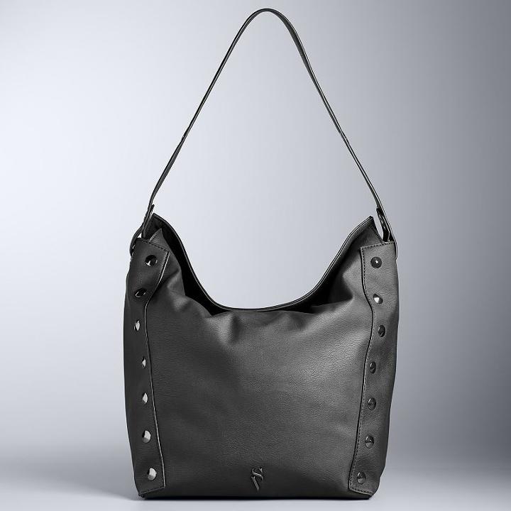 Simply Vera Vera Wang Quentin Double Entry Studded Tote, Women's, Black
