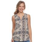 Women's Sonoma Goods For Life&trade; Print Challis Tank, Size: Medium, Blue