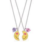 Girls 5-16 Emoji Bff Best Friends Necklace Set, Girl's, Grey Other