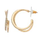 Simply Vera Vera Wang Twisted Hoop Nickel Free Earrings, Women's, Gold