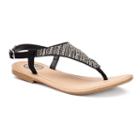 So&reg; Girls' Studded Ankle Strap Sandals, Girl's, Size: 13, Black