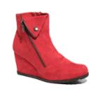 2 Lips Too Nine Women's Wedge Ankle Boots, Size: Medium (8.5), Red