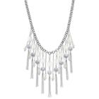 White Beaded Fringe Necklace, Women's