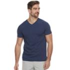 Men's Marc Anthony Core Slim-fit Stretch V-neck Tee, Size: Medium, Blue (navy)