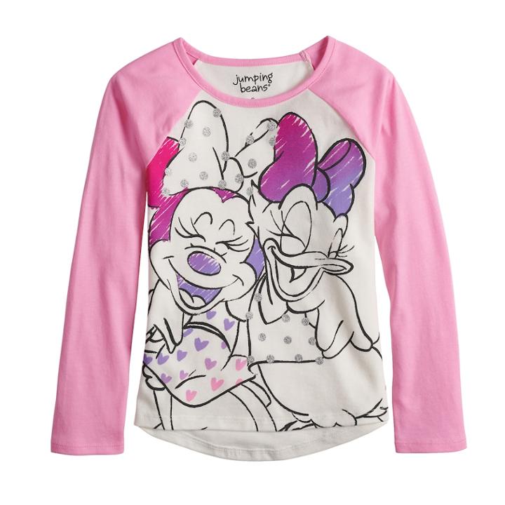 Disney's Minnie Mouse & Daisy Duck Girls 4-10 Hi-low Raglan Tee By Jumping Beans&reg;, Size: 4, Natural