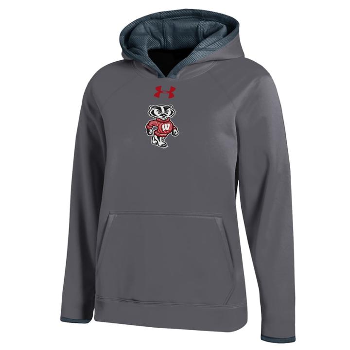 Boys 8-20 Under Armour Wisconsin Badgers Novelty Hoodie, Size: S 8, Grey