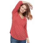 Juniors' So&reg; Relaxed V-neck Tunic Tee, Teens, Size: Xxs, Med Red