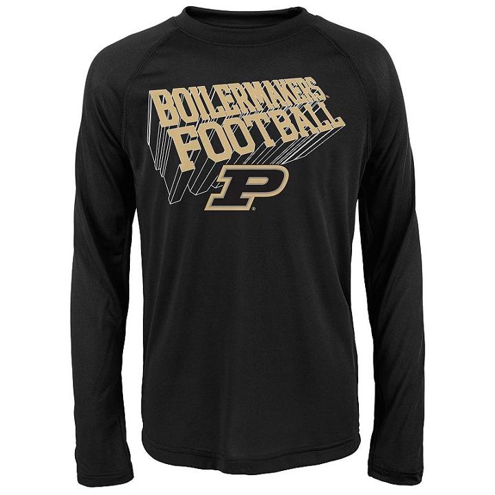 Boys 8-20 Purdue Boilermakers Dimensional Long-sleeve Performance Tee, Boy's, Size: M(10-12), Black